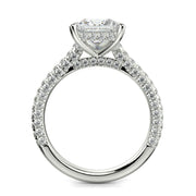Emilia Princess Cut Pave Halo 4 Prong Claw Set Engagement Ring - Nivetta